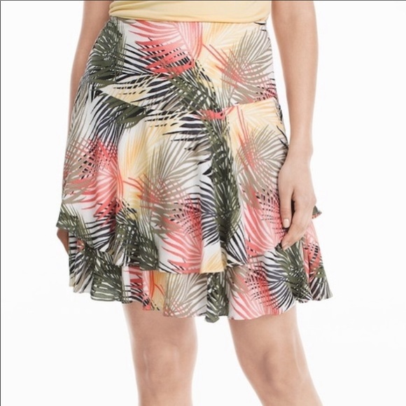 White House Black Market Tropical Palm Skirt - Picture 2 of 15